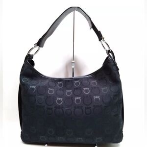 Salvatore Ferragamo Gancini Canvas Shoulder Bag